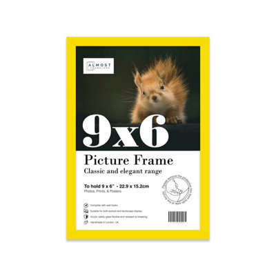 9X6 Yellow Picture Frame (22.9 X 15.2Cm) Poster, Photo, Artwork, Gallery Wall Or Print - image 1
