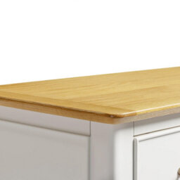 Furniturebox Uk Belle Oak Wood And Cream Chest Of Drawers - thumbnail 5