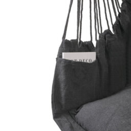 Thehotsale Dark Grey Garden Hanging Canvas Hammock Swing Chair With Cozy Seat & Back Cushion Out/indoor - thumbnail 5