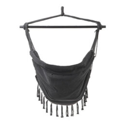 Thehotsale Dark Grey Garden Hanging Canvas Hammock Swing Chair With Cozy Seat & Back Cushion Out/indoor - thumbnail 3