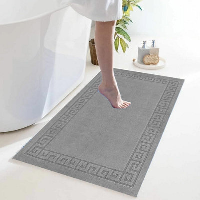 Non Slip Large Bath Mat Gel Back Bathroom Rug And Hall Runner 60 X 110 Cm Dark Grey