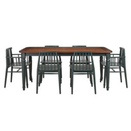 Statement Furniture Queensbury Wooden Dining Chair With Slatted Back - Bottle Green - thumbnail 5