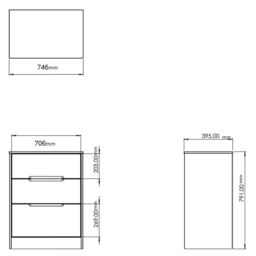 Genoa Ready Assembled Matt White No Effect 3 Drawer Deep Chest (H)791mm (W)746mm (D)395mm - thumbnail 5