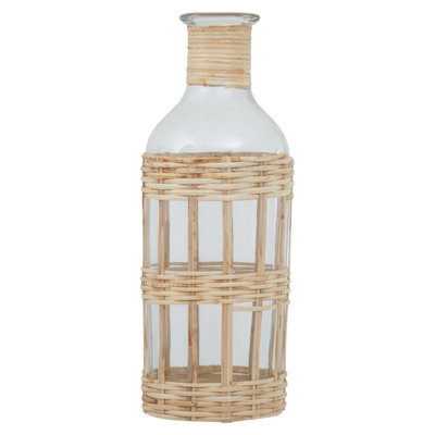 Orsina Kuta Natural Cane And Glass Large Vase - image 1