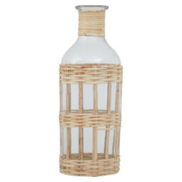 Orsina Kuta Natural Cane And Glass Large Vase - thumbnail 1
