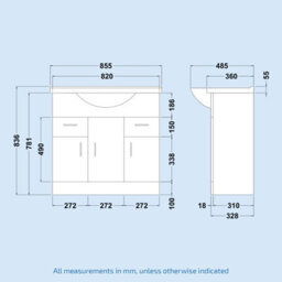 Nes Home 1350mm Floor Standing  White Cabinet, Wc Unit & Btw Toilet - thumbnail 7