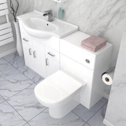 Nes Home 1350mm Floor Standing  White Cabinet, Wc Unit & Btw Toilet - thumbnail 4