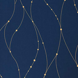 Deconovo Gold Dotted Line Foil Printed Blackout Curtains Eyelet Curtains For Living Room, 46 X 72 Inch(W X L), Navy Blue, 2 Panels - thumbnail 7