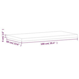 Berkfield Table Top 100X60X4 Cm Rectangular Solid Wood Beech - thumbnail 7