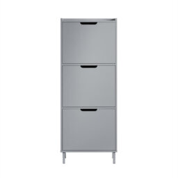 Sobuy Fsr151-H-Hg,shoe Storage Cabinet Organizer Unit With 3 Flip Drawers Grey,w50.3Xd19Xh129
