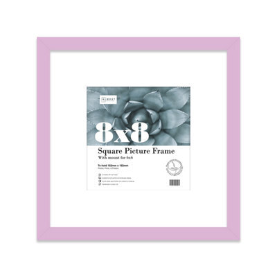 "8X8"" Lilac Picture Frame - 8X8"" Square Frame With 6X6"" Mount For 8X8""/6X6"" Pictures Moderrn Style Thin Edge, 1 Pack" - image 1