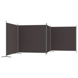Vidaxl 4-Panel Room Divider Brown 698X180 Cm Fabric - thumbnail 5