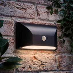 Valuelights Owen Black Downlight Ip65 Integrated Led Pir Motion Sensor Outdoor Wall Light - thumbnail 2