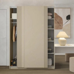 Arte Beige Sliding Door Wardrobe 150Cm - Contemporary Storage With Shelves & Hanging Rail - thumbnail 5