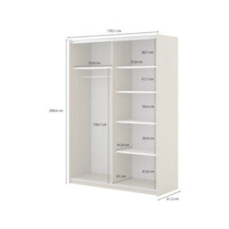 Arte Beige Sliding Door Wardrobe 150Cm - Contemporary Storage With Shelves & Hanging Rail - thumbnail 4