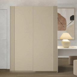 Arte Beige Sliding Door Wardrobe 150Cm - Contemporary Storage With Shelves & Hanging Rail - thumbnail 6