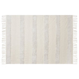 Beliani Blanket Raebareli Cotton 130 X 180 Cm Light Beige - thumbnail 4