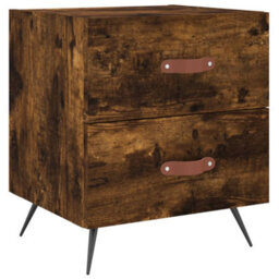 Berkfield Modern Bedside Cabinets 2 Pcs Smoked Oak 40X35X47.5 Cm Engineered Wood - thumbnail 5