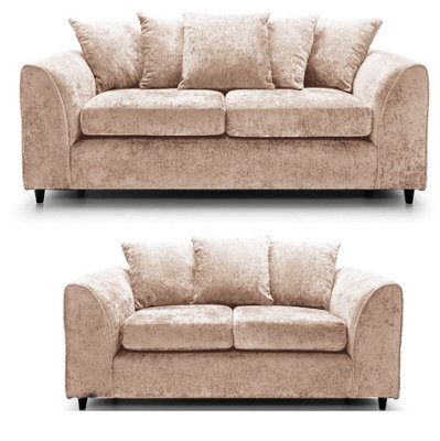 Chenille Sofa Set Beige 3+2 (Scatter Back) - image 1