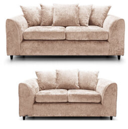Chenille Sofa Set Beige 3+2 (Scatter Back)