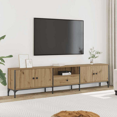 Walplus Tv Cabinet With Drawer Artisan Oak 200X25X44 Cm Engineered Wood - image 1