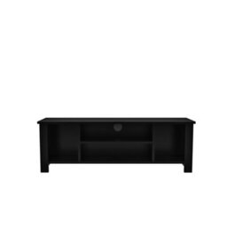 Tv Unit 114 Cm, Wooden Tv Stand With Storage, Compact Media Console For 55 Inch Tvs, Small Tv Unit For Living Room (Black,arsin) - thumbnail 3