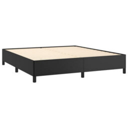 Berkfield Bed Frame Black 180X200 Cm 6Ft Super King Faux Leather - thumbnail 4