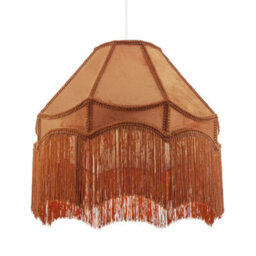Happy Homewares Traditional Victorian Empire 40Cm Lamp Shade In Ochre With Tassels - thumbnail 2