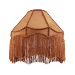Happy Homewares Traditional Victorian Empire 40Cm Lamp Shade In Ochre With Tassels