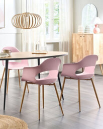 Beliani Set Of 2 Dining Chairs Utica Pink - thumbnail 2