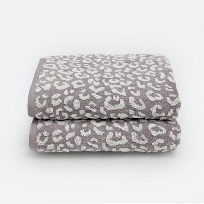 Allure Bath Fashions Luxury Zero Twist Leopard Print Bath Towels Pack Of 2 - 100% Cotton - image 1