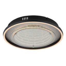 Luminosa Lighting Luminosa Mirrora 40Cm Semi Flush Ceiling Light Matt Black, Glass Mirror Led 3000/4000/6000K - thumbnail 6