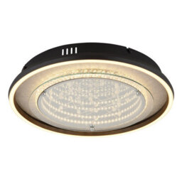 Luminosa Lighting Luminosa Mirrora 40Cm Semi Flush Ceiling Light Matt Black, Glass Mirror Led 3000/4000/6000K - thumbnail 5