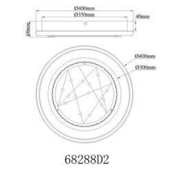 Luminosa Lighting Luminosa Mirrora 40Cm Semi Flush Ceiling Light Matt Black, Glass Mirror Led 3000/4000/6000K - thumbnail 7