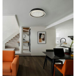 Luminosa Lighting Luminosa Mirrora 40Cm Semi Flush Ceiling Light Matt Black, Glass Mirror Led 3000/4000/6000K - thumbnail 2