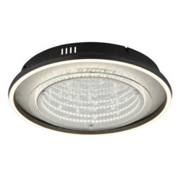 Luminosa Lighting Luminosa Mirrora 40Cm Semi Flush Ceiling Light Matt Black, Glass Mirror Led 3000/4000/6000K - thumbnail 1