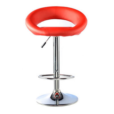 Furrai Bar Stool Pu Chrome & Red (2S)