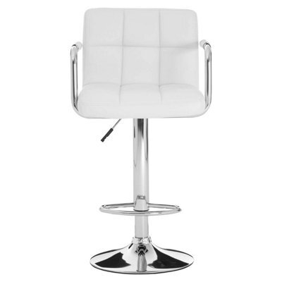 Orsina White Velvet Bar Chair, Comfortable Seating Breakfast Bar Chair, Footrest Living Bar Chair Kitchen - image 1
