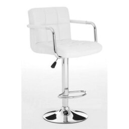 Orsina White Velvet Bar Chair, Comfortable Seating Breakfast Bar Chair, Footrest Living Bar Chair Kitchen - thumbnail 2