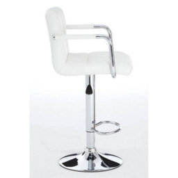 Orsina White Velvet Bar Chair, Comfortable Seating Breakfast Bar Chair, Footrest Living Bar Chair Kitchen - thumbnail 3