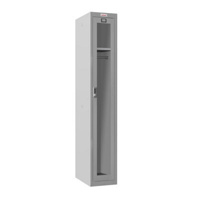 Phoenix Safe Company Phoenix Plc Series Plc1133Gge 1 Column 1 Clear Door Personal Locker In Grey With Electronic Lock
