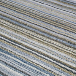 Handmade Easy To Clean Luxurious Modern Striped Grey Wool Rug For Living Room & Bedroom-200Cm X 285Cm - thumbnail 2