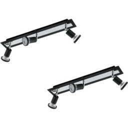 Elegant 2 Pack Black Chrome Wall And Ceiling 3 Spot Lights With Gu10 5W Bulbs - thumbnail 1
