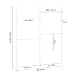 Sobuy Kls03-Ii-W,open Wardrobe Adjustable Freestanding Clothes Racks & Rails  And Shelves Metal Tubes Rack, White - thumbnail 3