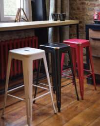 Beliani Set Of 2 Bar Stools Cabrillo Metal Black - thumbnail 2