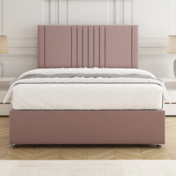 Bsspoke Monaco Divan Bed Pink Plush Velvet 24Inch Headboard & 2 Drawers Same Side No Mattress In Single Double 4Ft 5Ft 6Ft - thumbnail 3