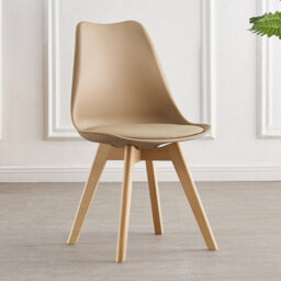 Life Interiors Lorenzo Padded Dining Chair, Tulip Chair For Lounge Office Dining Room Kitchen, Single, Vanilla - thumbnail 3