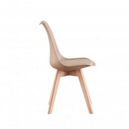 Life Interiors Lorenzo Padded Dining Chair, Tulip Chair For Lounge Office Dining Room Kitchen, Single, Vanilla - thumbnail 4
