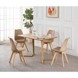 Life Interiors Lorenzo Padded Dining Chair, Tulip Chair For Lounge Office Dining Room Kitchen, Single, Vanilla - thumbnail 7