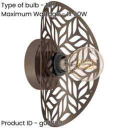 Loops 2 Pack Stylish Modern Design Bronze Wall Light For Indoor Home Decor - thumbnail 2
